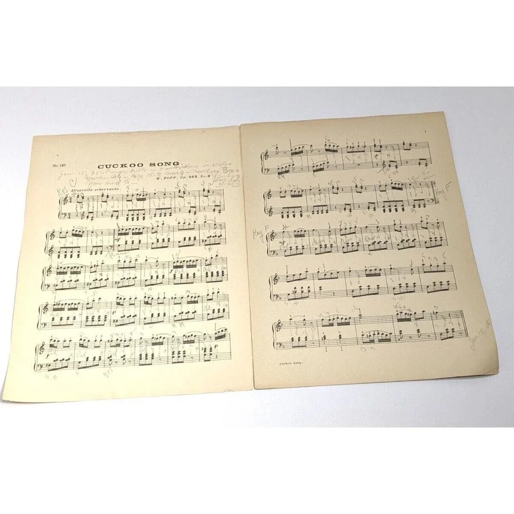 Cuckoo Song Sheet Music W Popp 1932 Vintage Piano Music